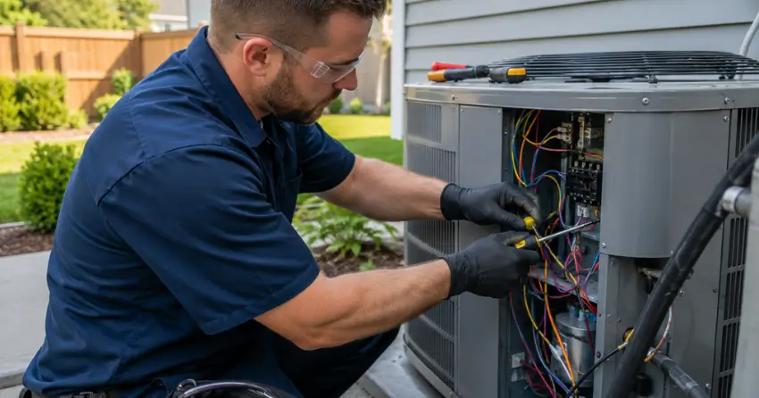 air conditioning service completed on residential system Edmonton