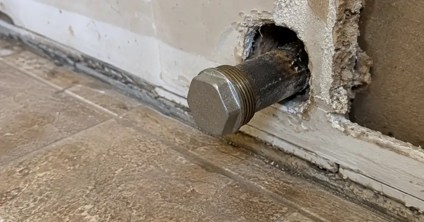 capped gas line after appliance removal in Edmonton