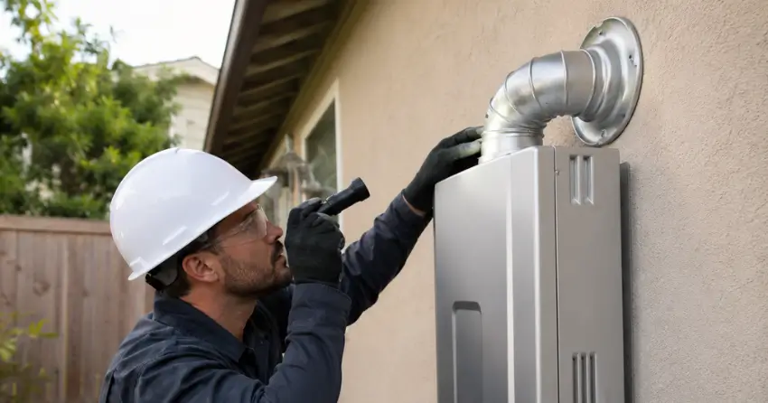 tankless water heater venting inspection service