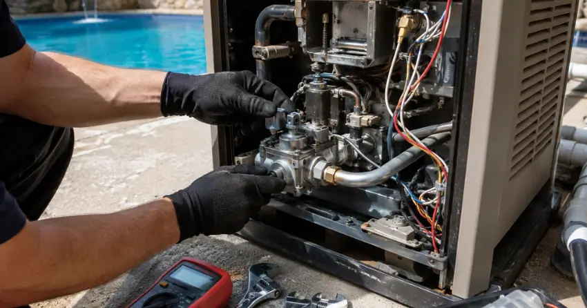 gas pool heater gas valve and ignition system repair Edmonton