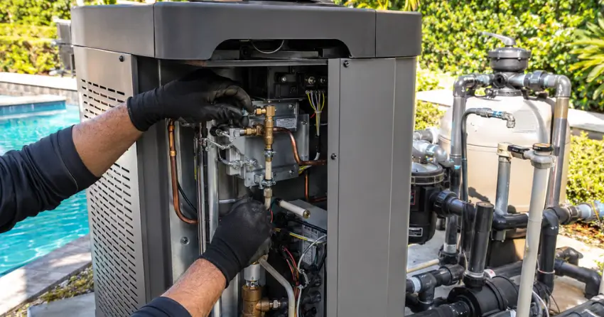 gas pool heaters maintenance and service inspection in Edmonton