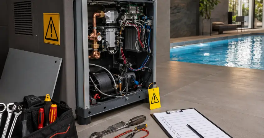 indoor pool heater repairs warning signs inspection checklist Edmonton