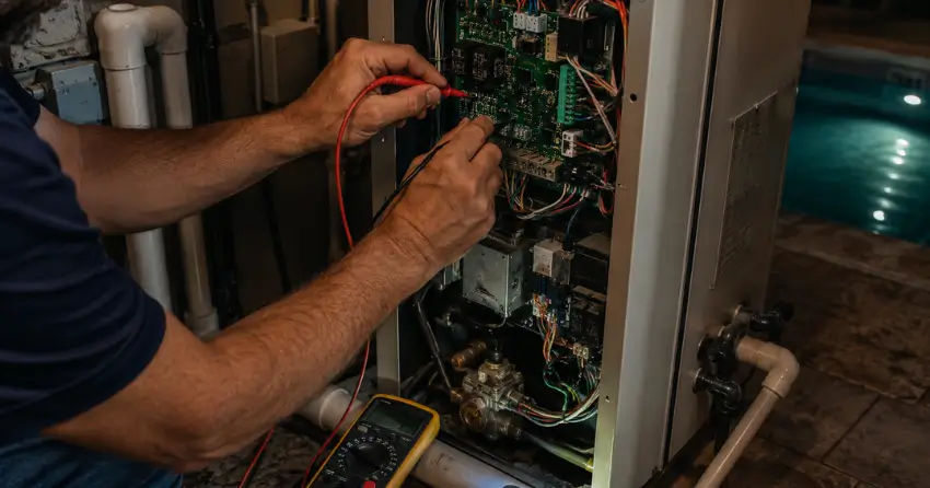 pool furnace control board and safety system inspection
