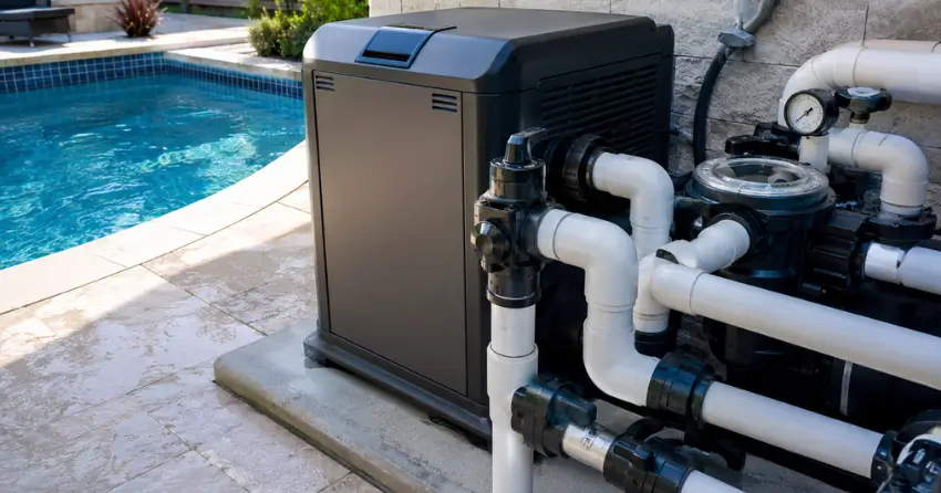 pool heater installation equipment components and plumbing connections
