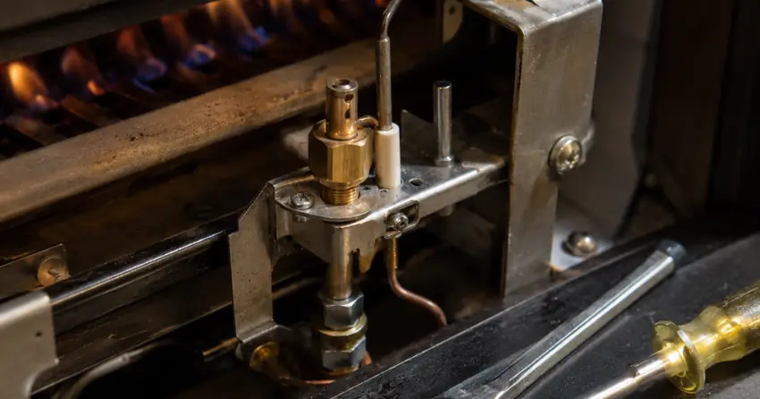 fireplace maintenance pilot orifice and thermocouple inspection