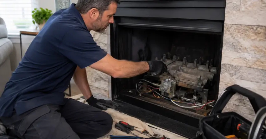 fireplace repair cost estimate and service visit Edmonton