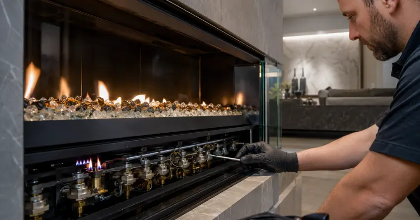 gas fireplace cleaning and burner service Edmonton