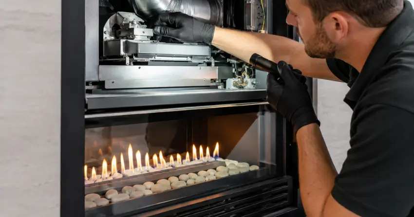 fireplace servicing inspection venting path check Edmonton