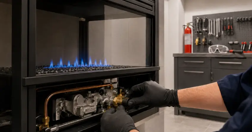 gas fire servicing before heating season in Edmonton