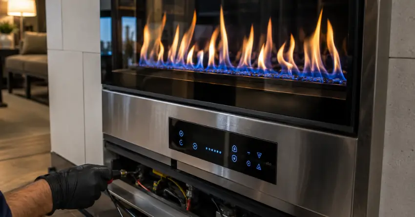 annual service a gas fireplace seasonal inspection Edmonton