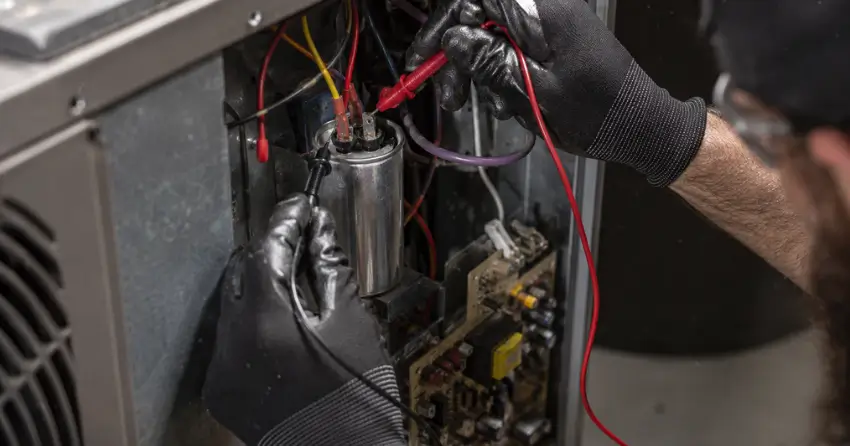 AC Service capacitor and electrical component inspection