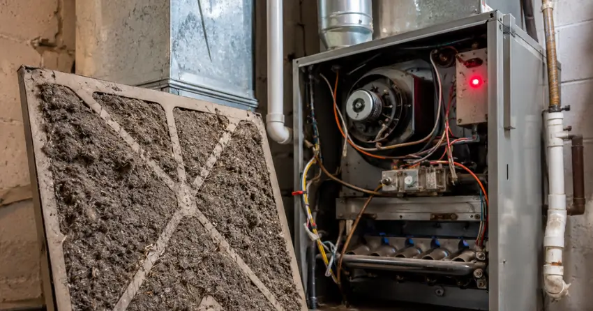 dirty air filter causing furnace high-limit safety shutdown